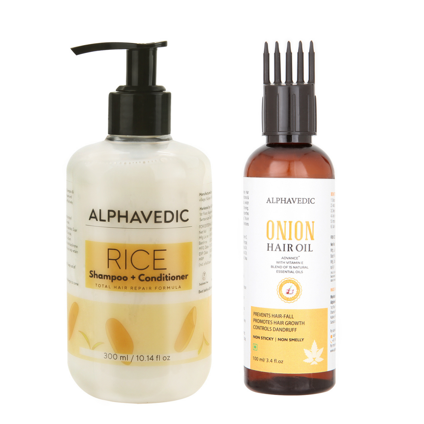 Super Hair Growth Combo - Rice Shampoo + Conditioner & Onion Hair Oil